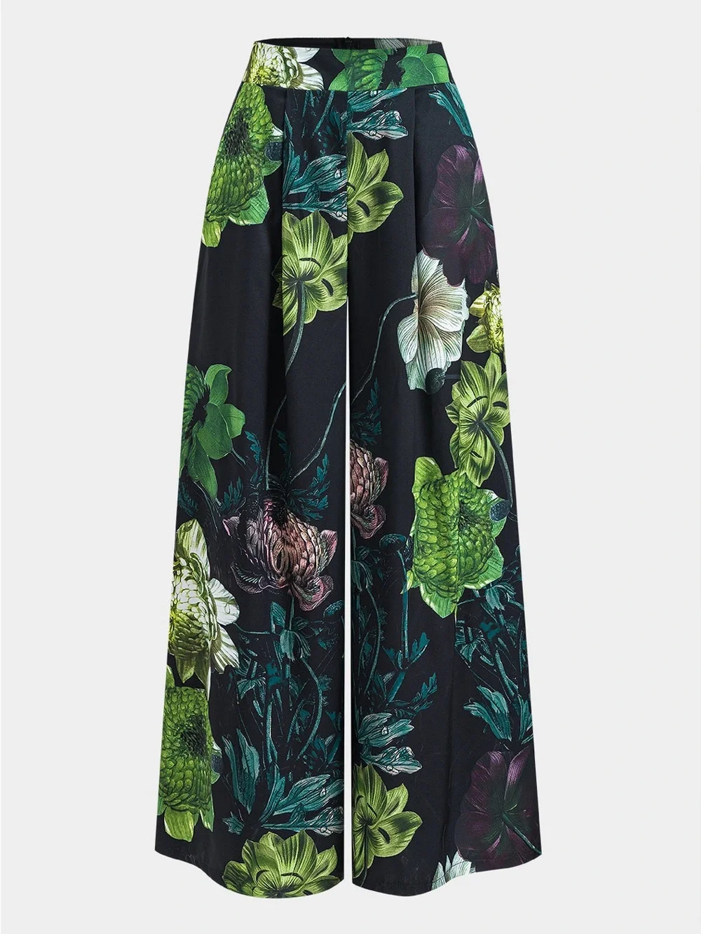 NWT MICAS 3XL Green Crop Top Floral Wide Leg Pants Two Piece Set